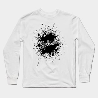 Black Splash with 'Splash' Typography Long Sleeve T-Shirt